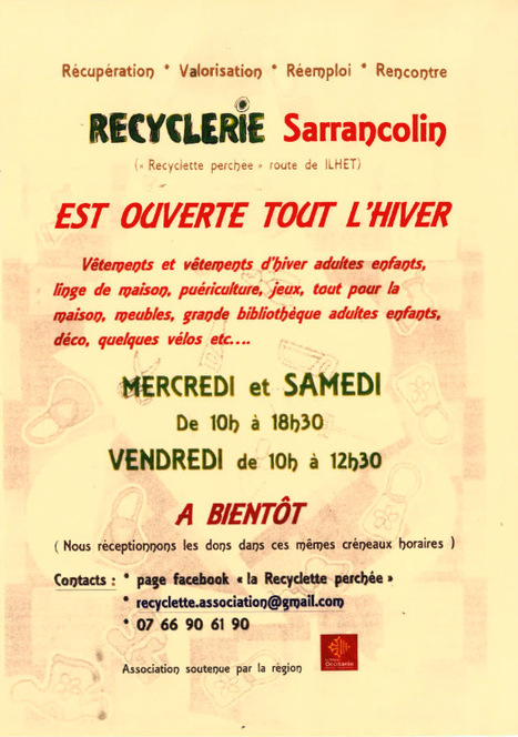 Horaires d'ouverture de la Recyclette Perch&eacute;e &agrave; Sarrancolin | Vall&eacute;es d'Aure & Louron - Pyr&eacute;n&eacute;es | Scoop.it