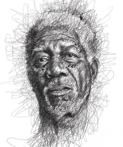 Vince Low Creates Celebrity Portraits Exclusively with Scribbles | Oddity Central - Collecting Oddities | Drawing References and Resources | Scoop.it