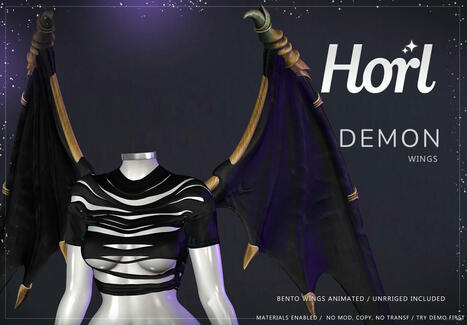 Demon Wings October 2025 Group Gift by HORL | Teleport Hub - Second Life Freebies | Second Life Freebies | Scoop.it