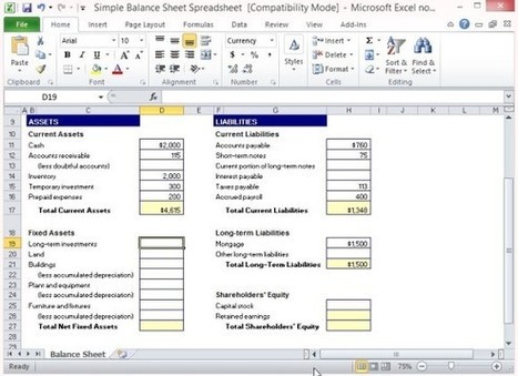 Free Simple Balance Sheet Template For Excel | Business and Productivity Tools | Scoop.it
