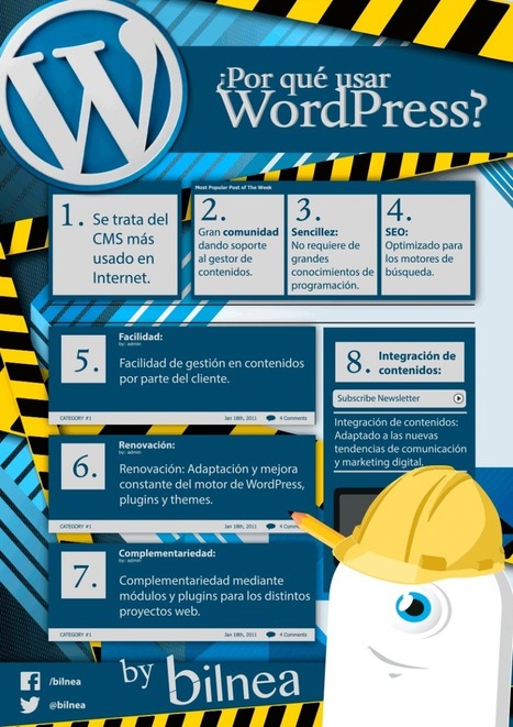 Por qué usar WordPress #infogafia #infographic #socialmedia | Seo, Social Media Marketing | Scoop.it