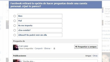 Facebook retirará la función de "Pregunta" de las cuentas personales | Utilización de Twitter la Educación | Scoop.it