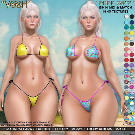 Summer Bikini Mix & Match July 2026 Gift by VOOH Designs | Teleport Hub - Second Life Freebies | Second Life Freebies | Scoop.it
