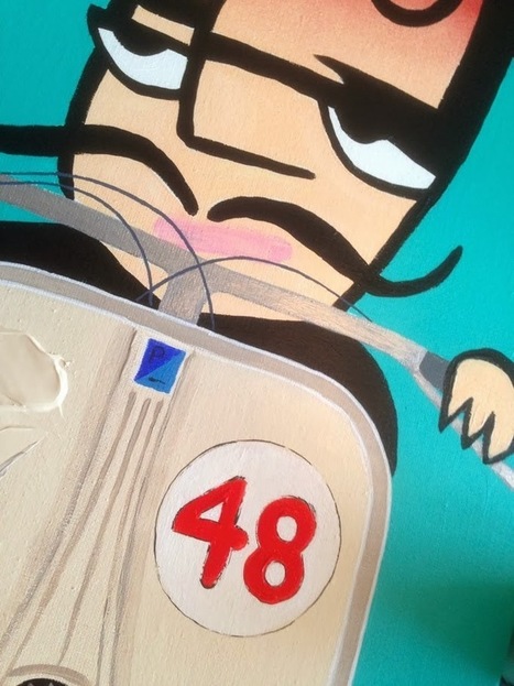 Oude Italiaanse scooters en driewielers (Vespa&rsquo;s) spelen een centrale rol in de schilderijen van Fabienne Rijksen | Good Things From Italy - Le Cose Buone d'Italia | Scoop.it