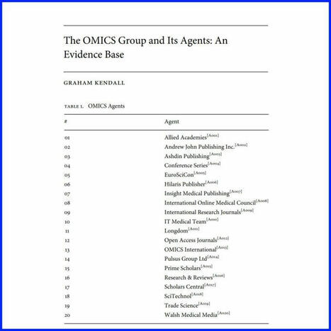 In a recent article of mine, I looked at OMICS, the only 'proven'… | Professor Graham Kendall | Notebook or My Personal Learning Network | Scoop.it
