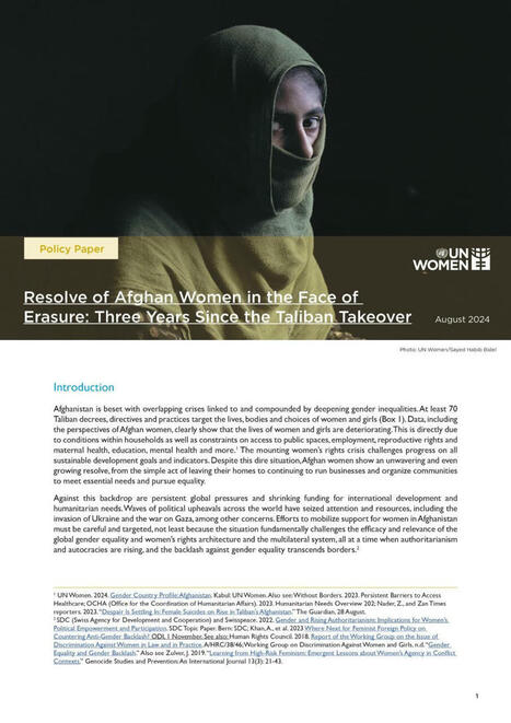 Resolve of Afghan women in the face of erasure: Three years since the Taliban takeover | Publications | Women and Gender Studies | Scoop.it