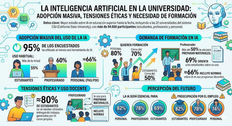 La inteligencia artificial en la universidad: adopci&oacute;n masiva, tensiones &eacute;ticas y necesidad de formaci&oacute;n seg&uacute;n el mayor estudio del sistema CSU | Educaci&oacute;n a Distancia y TIC | Scoop.it