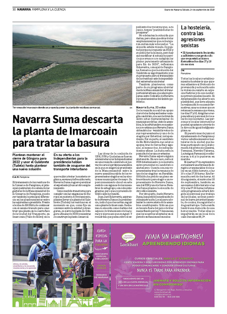 Navarra Suma descarta la planta de Imarcoain para tratar la basura | Ordenación del Territorio | Scoop.it