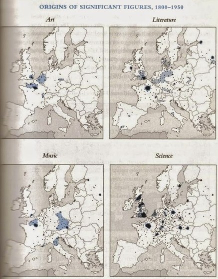 Mapa: El origen de las eminentes figuras culturales europeas entre los siglos XV y XX | Chismes varios | Scoop.it