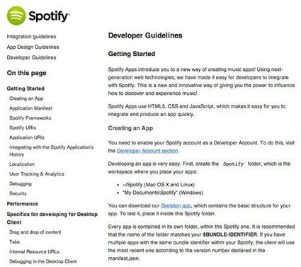 Spotify - Developer and Integration Guidelines updated | API's on the web | Scoop.it