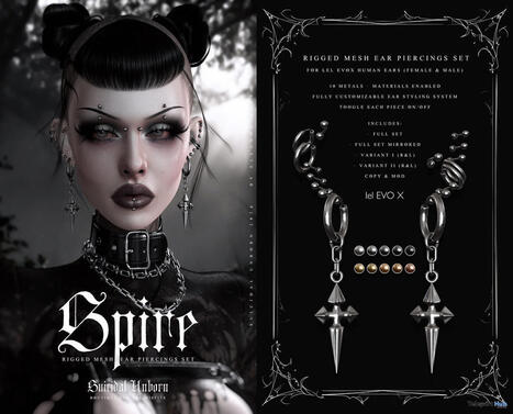 Spire Ear Piercings Set Astrophe Event May 2026 Group Gift by Suicidal Unborn | Teleport Hub - Second Life Freebies | Second Life Freebies | Scoop.it