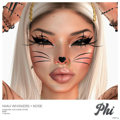 Miau Whiskers BOM For Lelutka EvoX April 2024 Group Gift by Phi | Teleport Hub - Second Life Freebies | Second Life Freebies | Scoop.it