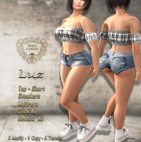 Luz Top, Shorts, & Sneakers Teleport Hub Group Gift by Nala Design | Teleport Hub - Second Life Freebies | Second Life Freebies | Scoop.it