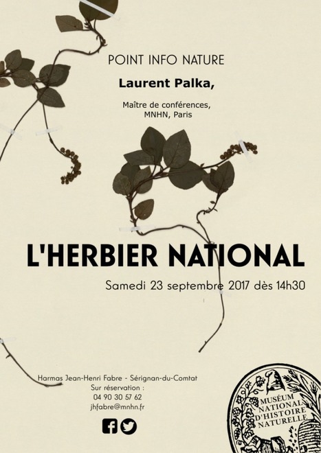 Atelier et conférence sur l'Herbier national - LLW | Variétés entomologiques | Scoop.it