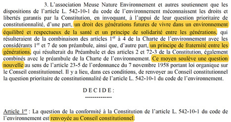 Important : Le Conseil d'&Eacute;tat transmet une question prioritaire de constitutionnalit&eacute; in&eacute;dite sur l'environnement | Vari&eacute;t&eacute;s entomologiques | Scoop.it