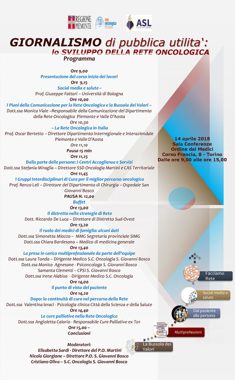 Social media e salute: giornalismo di pubblica utilità. Lo sviluppo della rete oncologica Piemonte Valle d'Aosta | Italian Social Marketing Association -   Newsletter 226 | Scoop.it