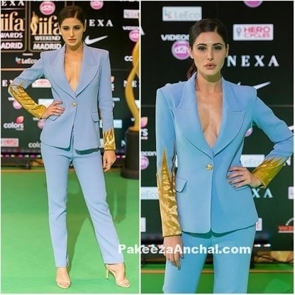 Nargis Fakhri in Monisha Jaising Outfit, #ActressInBlueDresses, #BollywoodActress, #BollywoodDesignerDresses, #CelebrityDresses, #DesignerWear, #IIFAAwards, #IIFAAwards2016, #NargisFakhri, #PantSuit | Indian Fashion Updates | Scoop.it