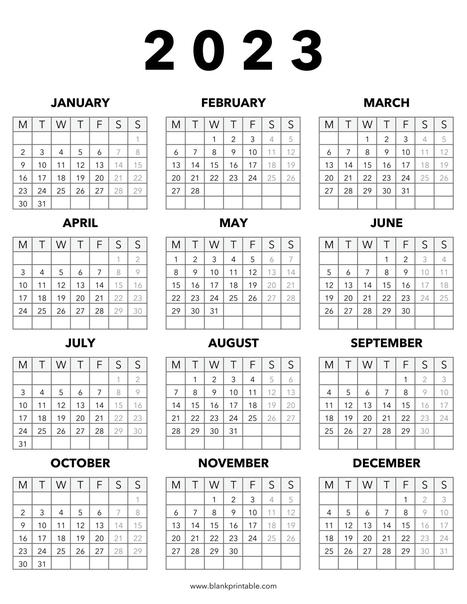 february 2023 calendar printable monday start