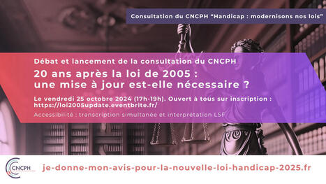 Une nouvelle « loi handicap » ? Le conseil national consultatif des personnes handicapées ouvre une consultation citoyenne – Cncph | Réservoir [Ecole Rockefeller] | Scoop.it
