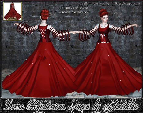 Dress Mysterious Queen for Sims 3 << Sintiklia's creations | Les Sims | Scoop.it