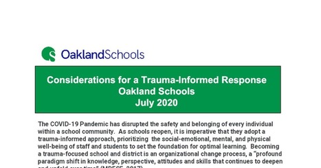 Considerations for a Trauma-Informed Response - @Oakland Schools  | Mental Health | Scoop.it