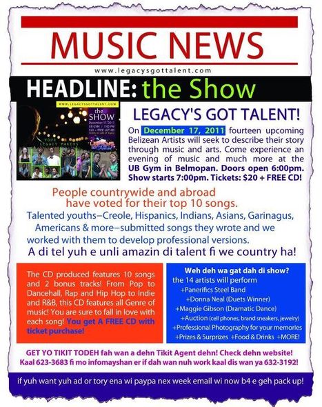 Legacy's Got Talent: the Music Competition. | Cayo Scoop!  The Ecology of Cayo Culture | Scoop.it