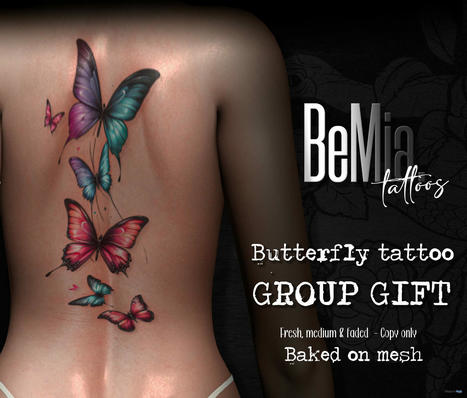 Butterflies Back Tattoo April 2024 Group Gift by BeMia Tattoos | Teleport Hub - Second Life Freebies | Teleport Hub | Scoop.it