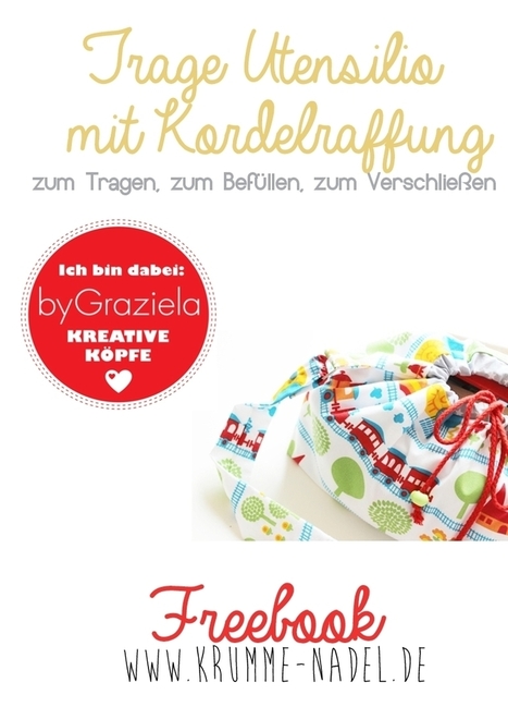 Krumme-Nadel.de: Trage Utensilio mit Kordelraffung - Freebook byGraziela [Kreative Köpfe] | Nähen | Scoop.it