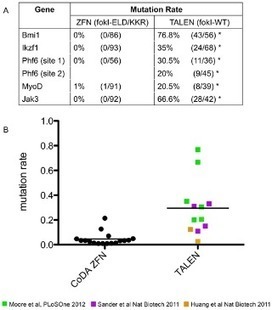 Improved Somatic Mutagenesis in Zebrafish Using Transcription Activator-Like Effector Nucleases (TALENs) - PLOS One | TAL effector science | Scoop.it