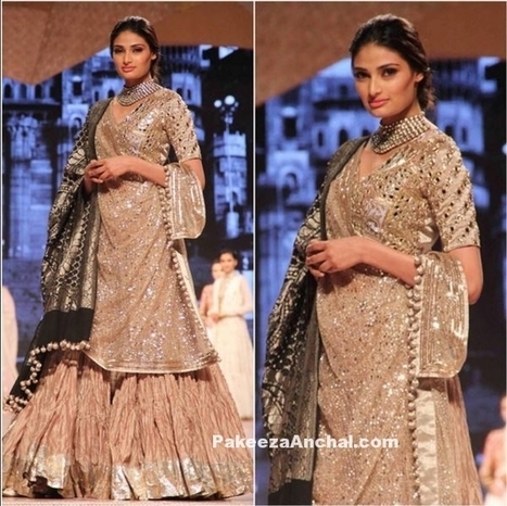 Athiya Shetty in a Golden Mirror work Dream Lehenga by Manish Malhotra | Indian Fashion Updates | Scoop.it