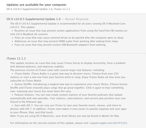 Apple releases iTunes 11.1.1 with bug fixes, stability improvements | Apple News - From competitors to owners | Scoop.it