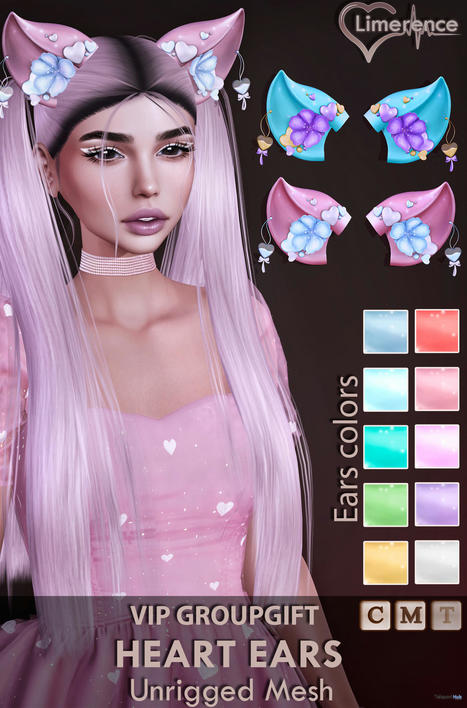 Heart Ears Fatpack February 2022 VIP Group Gift by Limerence | Teleport Hub - Second Life Freebies | Second Life Freebies | Scoop.it