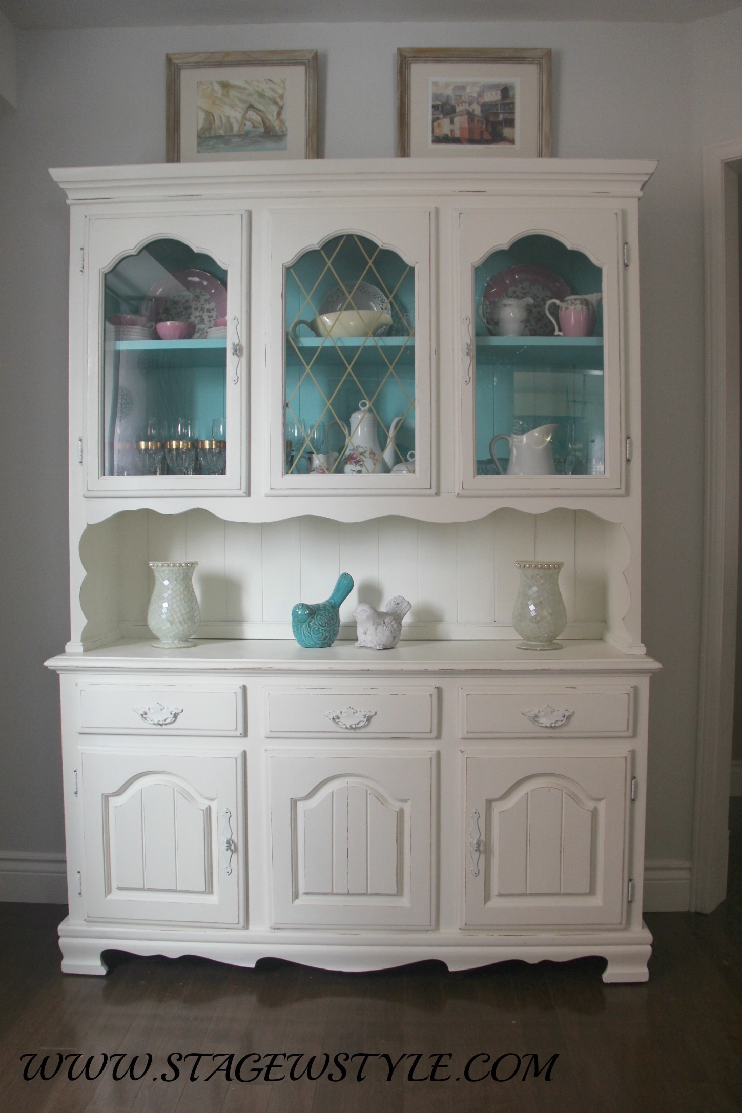 China cabinet makeover - stage with style -DIY 