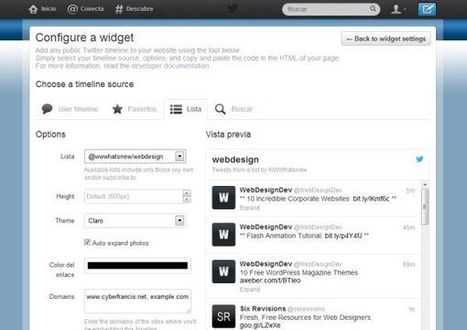 Twitter lanza herramienta de widgets para integrar líneas de tiempos en sitios web | Utilización de Twitter la Educación | Scoop.it