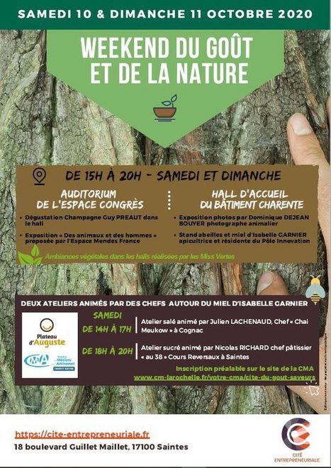 Fête de la Nature à la Cité entrepreneuriale de Saintes, les 10 & 11 Octobre 2020. | Espace Mendès France : culture & médiation scientifiques | Espace Mendes France | Scoop.it