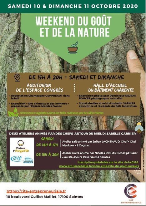 F&ecirc;te de la Nature &agrave; la Cit&eacute; entrepreneuriale de Saintes, les 10 & 11 Octobre 2020. | Espace Mend&egrave;s France : culture & m&eacute;diation scientifiques | Espace Mendes France | Scoop.it
