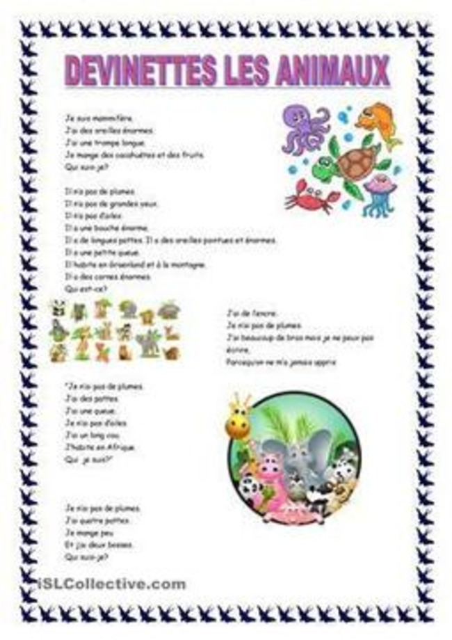 DEVINETTES LES ANIMAUX | POURQUOI PAS... EN FRAN&Ccedil;AIS ? | Scoop.it