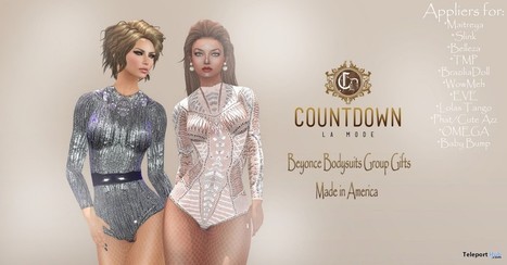Beyonce Bodysuits with Mesh Body Appliers Group Gift by Countdown La Mode | Teleport Hub - Second Life Freebies | Second Life Freebies | Scoop.it