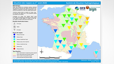 Etat des nappes d'eau souterraine au 1er août 2020 - BRGM | Biodiversité | Scoop.it