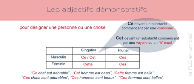 Les adjectifs démonstratifs | POURQUOI PAS... EN FRANÇAIS ? | Scoop.it