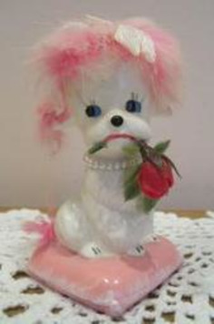 ENESCO Japan Imports Vintage White Dog Figurine with Pink Rabbit Hair | Kitsch | Scoop.it
