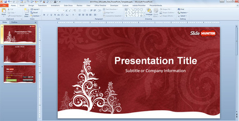 Widescreen Pine Silhouette Red PowerPoint Template (16:9) | PowerPoint and Presentations | Scoop.it