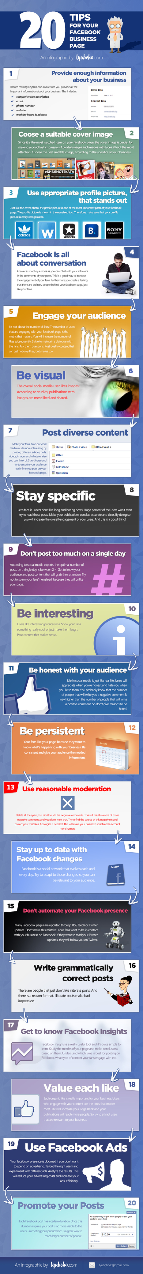 [Infographic] 20 Tips for your Facebook Business Page | Outils et astuces du web | Scoop.it