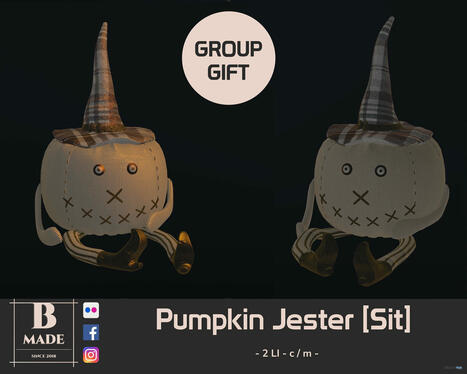 Pumpkin Jester October 2025 Group Gift by B-Made | Teleport Hub - Second Life Freebies | Second Life Freebies | Scoop.it