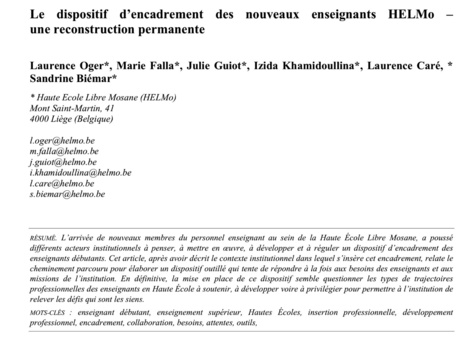 e-299 : Dans l'enseignement supérieur aussi les enseignants débutants doivent être accompagnés. Une étude menée par les enseignants liégeois HELMO | Revue Education & Formation | Scoop.it