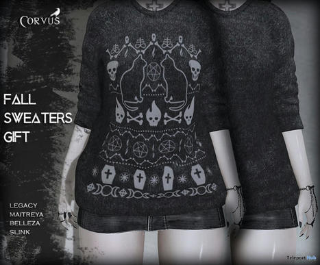 Fall Sweaters September 2021 Group Gift by Corvus | Teleport Hub - Second Life Freebies | Second Life Freebies | Scoop.it