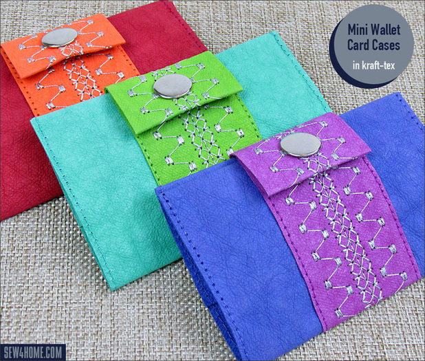 Mini Wallet Card Cases in Kraft-Tex | Sew4Home ...