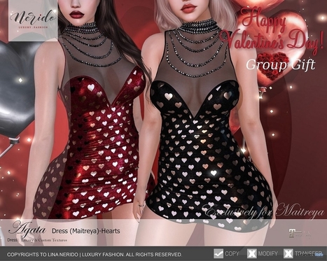 Agata Dress Heart February 2018 Group Gift by Nerido | Teleport Hub - Second Life Freebies | Second Life Freebies | Scoop.it