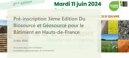 3ème Edition Du Biosourcé et Géosourcé pour le Bâtiment en Hauts-de-France - événement FRD-Codem | rev3 - la 3ème révolution industrielle en Hauts-de-France | Scoop.it