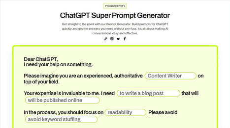 Una página gratis para crear prompts profesionales para ChatGPT | @Tecnoedumx | Scoop.it